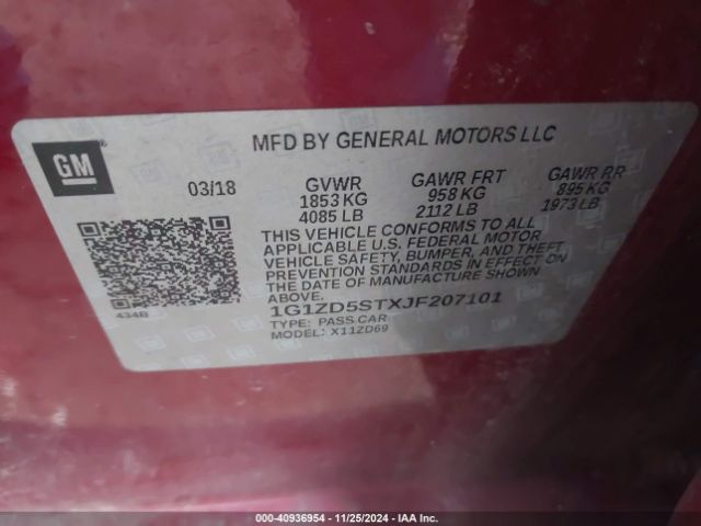 Photo 8 VIN: 1G1ZD5STXJF207101 - CHEVROLET MALIBU 