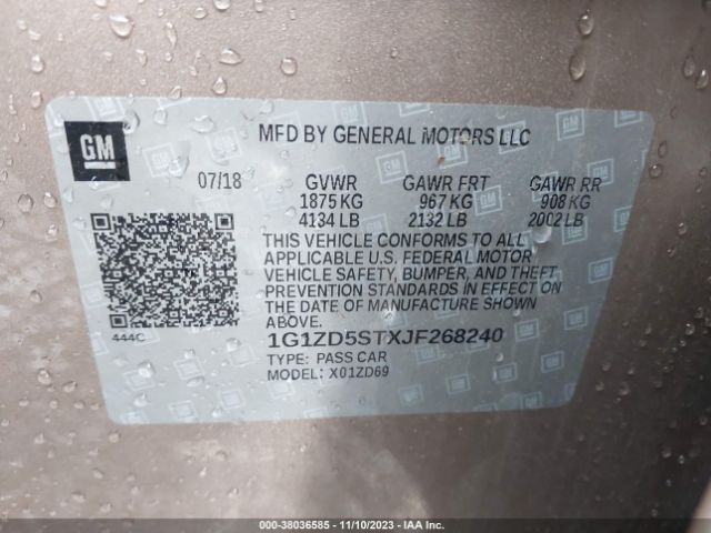 Photo 8 VIN: 1G1ZD5STXJF268240 - CHEVROLET MALIBU 