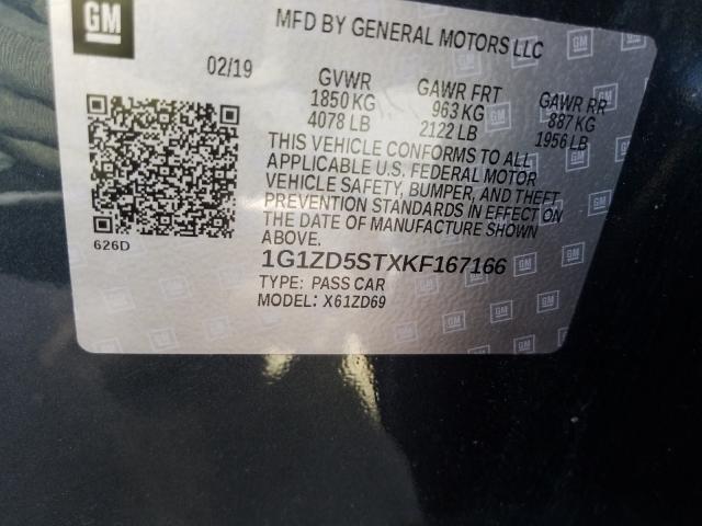 Photo 9 VIN: 1G1ZD5STXKF167166 - CHEVROLET MALIBU LT 