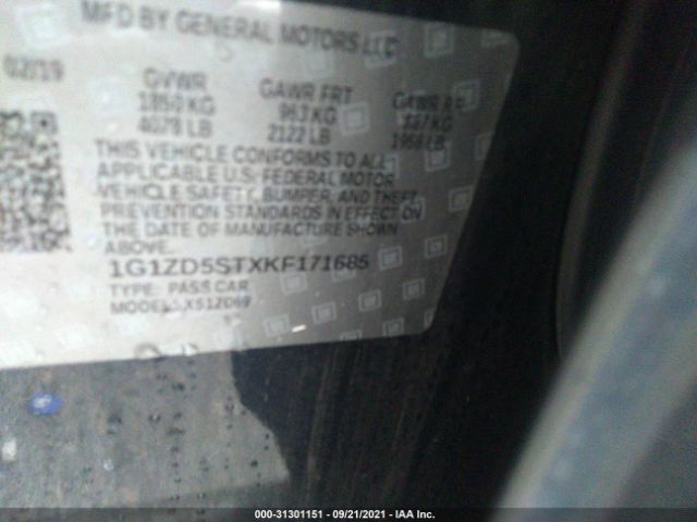 Photo 8 VIN: 1G1ZD5STXKF171685 - CHEVROLET MALIBU 