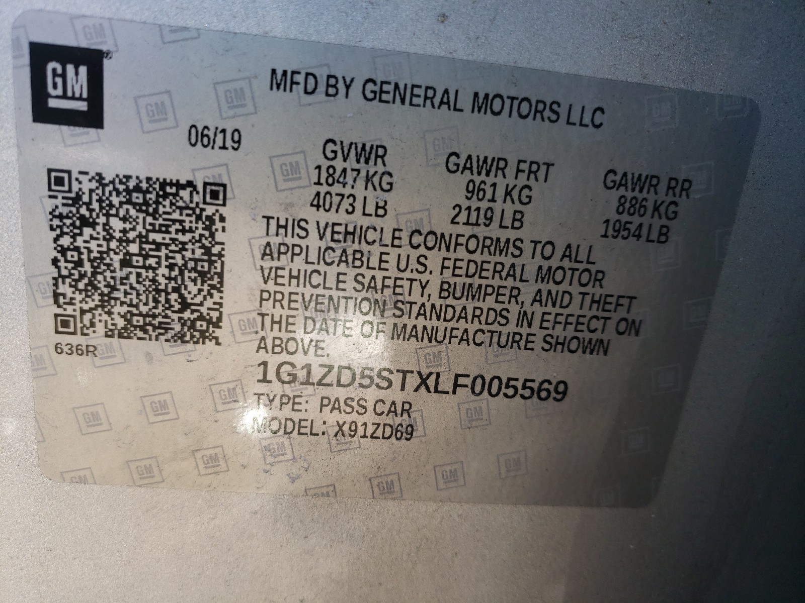 Photo 9 VIN: 1G1ZD5STXLF005569 - CHEVROLET MALIBU LT 