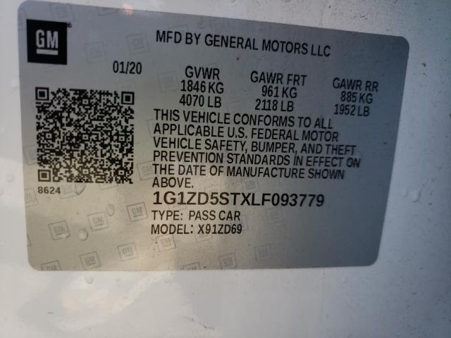 Photo 9 VIN: 1G1ZD5STXLF093779 - CHEVROLET MALIBU LT 