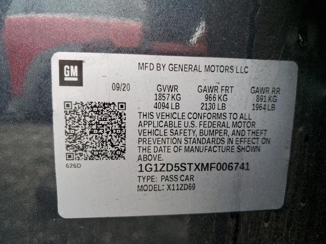 Photo 11 VIN: 1G1ZD5STXMF006741 - CHEVROLET MALIBU LT 