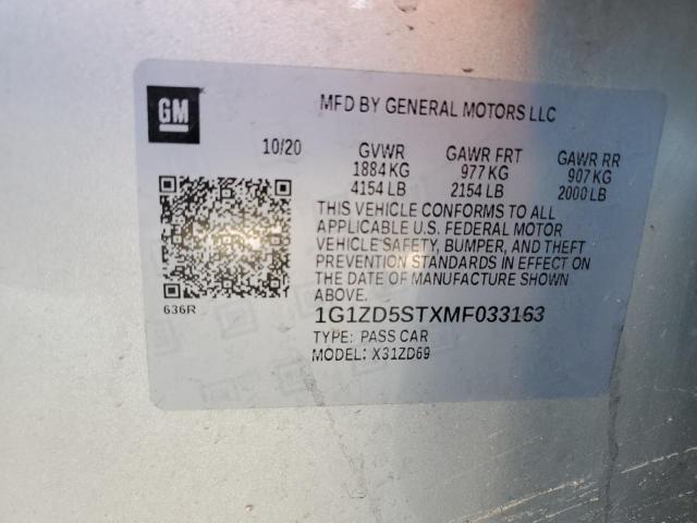 Photo 12 VIN: 1G1ZD5STXMF033163 - CHEVROLET MALIBU LT 