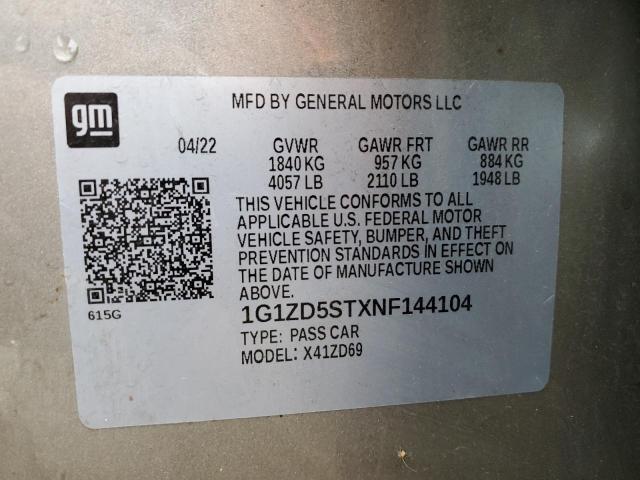 Photo 11 VIN: 1G1ZD5STXNF144104 - CHEVROLET MALIBU LT 