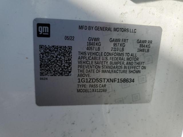 Photo 12 VIN: 1G1ZD5STXNF158634 - CHEVROLET MALIBU LT 