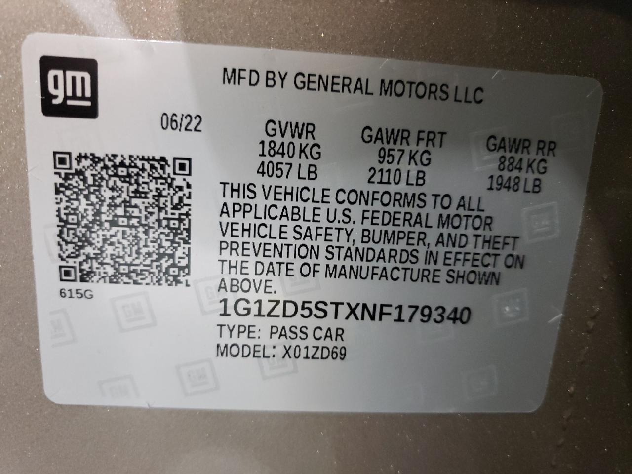 Photo 11 VIN: 1G1ZD5STXNF179340 - CHEVROLET MALIBU 