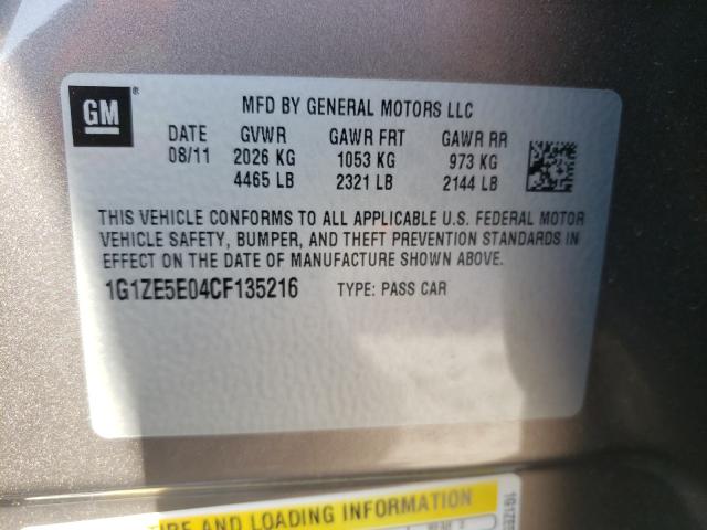 Photo 9 VIN: 1G1ZE5E04CF135216 - CHEVROLET MALIBU LTZ 