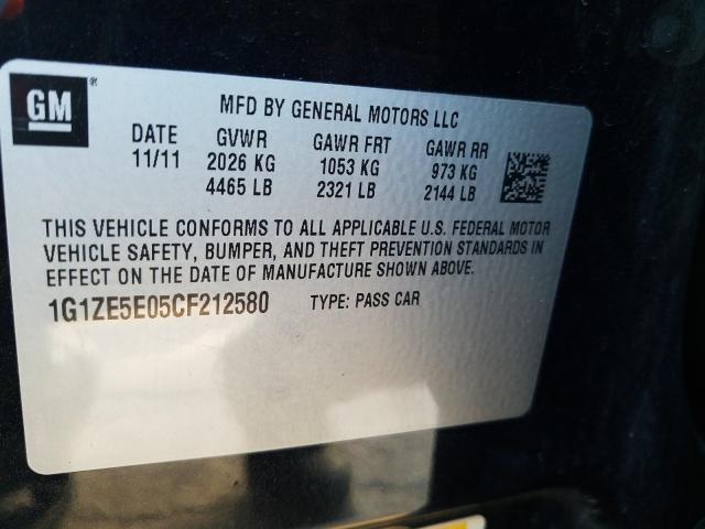 Photo 9 VIN: 1G1ZE5E05CF212580 - CHEVROLET MALIBU LTZ 