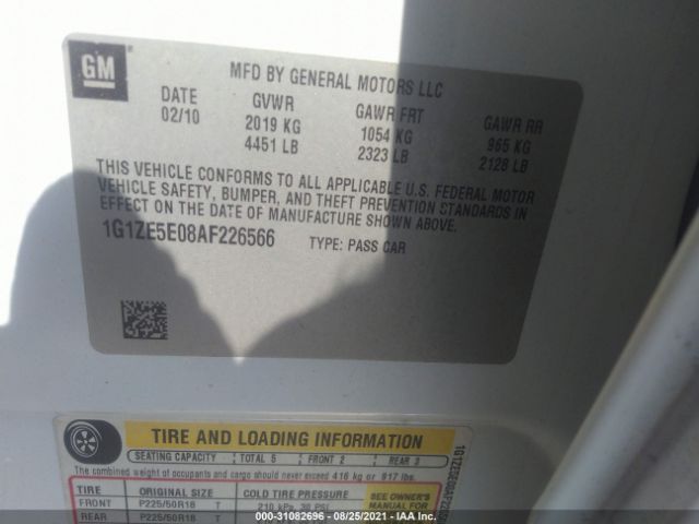 Photo 8 VIN: 1G1ZE5E08AF226566 - CHEVROLET MALIBU 