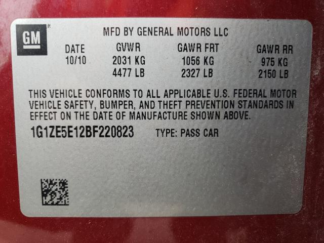 Photo 9 VIN: 1G1ZE5E12BF220823 - CHEVROLET MALIBU LTZ 