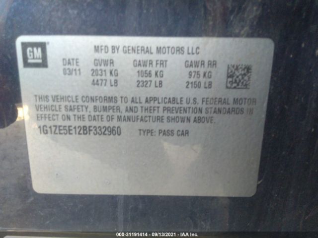 Photo 8 VIN: 1G1ZE5E12BF332960 - CHEVROLET MALIBU 