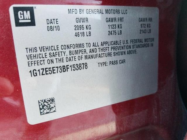 Photo 9 VIN: 1G1ZE5E73BF153878 - CHEVROLET MALIBU LTZ 