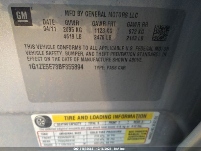 Photo 8 VIN: 1G1ZE5E73BF355894 - CHEVROLET MALIBU 