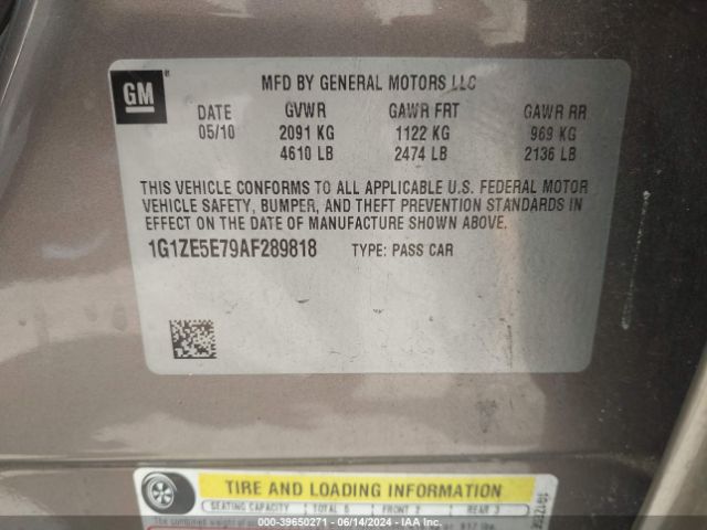 Photo 8 VIN: 1G1ZE5E79AF289818 - CHEVROLET MALIBU 