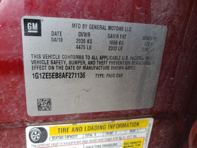 Photo 9 VIN: 1G1ZE5EB8AF271136 - CHEVROLET MALIBU LTZ 