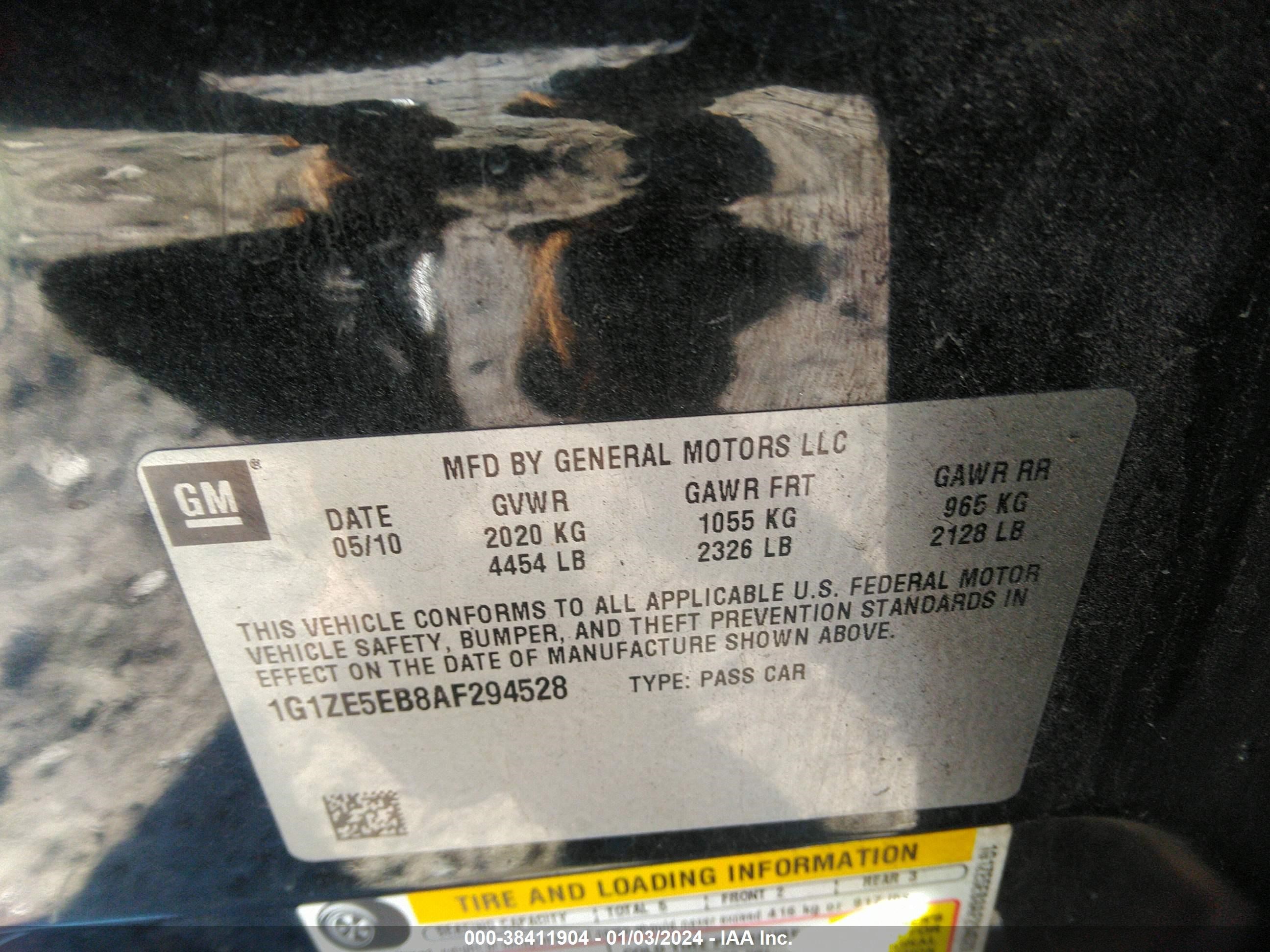 Photo 8 VIN: 1G1ZE5EB8AF294528 - CHEVROLET MALIBU 