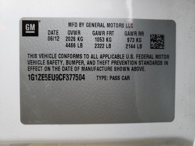 Photo 9 VIN: 1G1ZE5EU9CF377504 - CHEVROLET MALIBU LTZ 