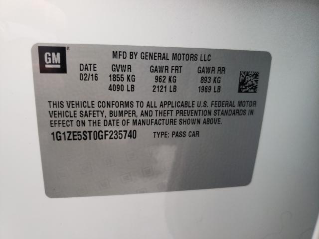 Photo 9 VIN: 1G1ZE5ST0GF235740 - CHEVROLET MALIBU LT 