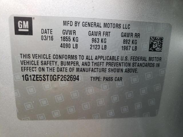 Photo 9 VIN: 1G1ZE5ST0GF262694 - CHEVROLET MALIBU LT 