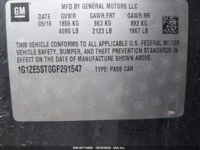 Photo 8 VIN: 1G1ZE5ST0GF291547 - CHEVROLET MALIBU 