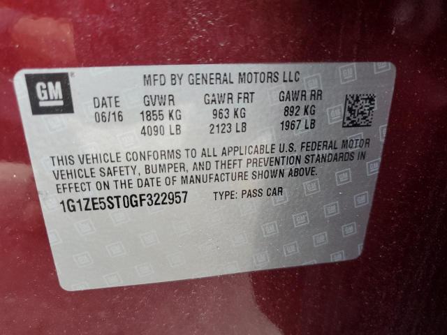 Photo 11 VIN: 1G1ZE5ST0GF322957 - CHEVROLET MALIBU LT 