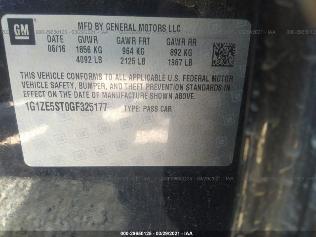 Photo 8 VIN: 1G1ZE5ST0GF325177 - CHEVROLET MALIBU 