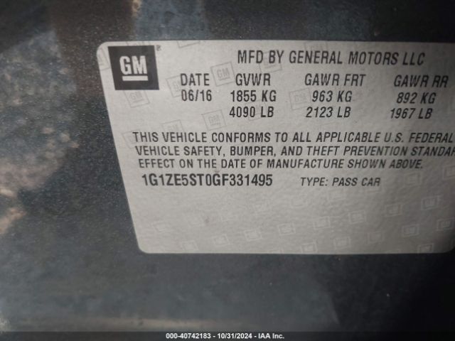 Photo 8 VIN: 1G1ZE5ST0GF331495 - CHEVROLET MALIBU 