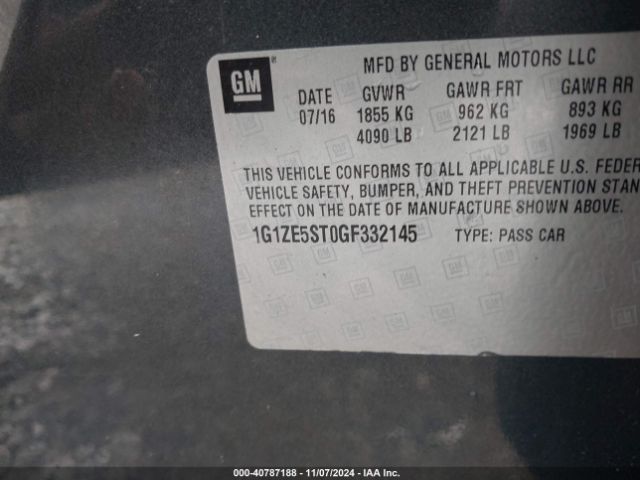 Photo 8 VIN: 1G1ZE5ST0GF332145 - CHEVROLET MALIBU 