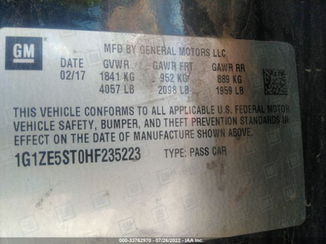 Photo 8 VIN: 1G1ZE5ST0HF235223 - CHEVROLET MALIBU 