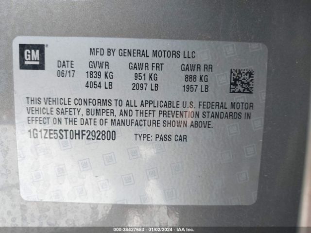 Photo 8 VIN: 1G1ZE5ST0HF292800 - CHEVROLET MALIBU 