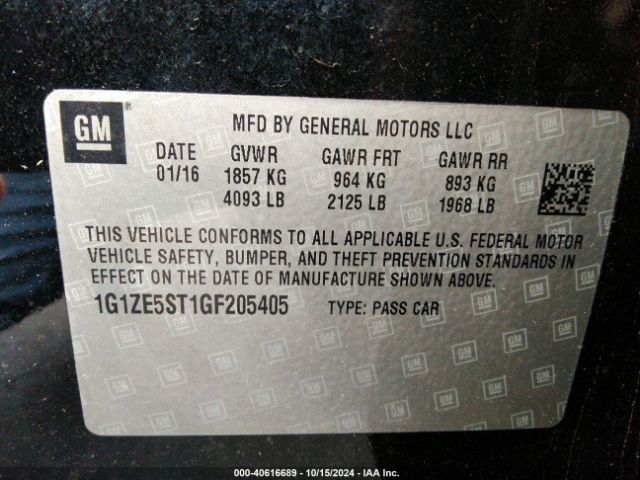 Photo 8 VIN: 1G1ZE5ST1GF205405 - CHEVROLET MALIBU 