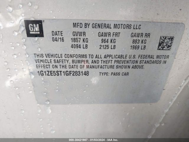 Photo 8 VIN: 1G1ZE5ST1GF283148 - CHEVROLET MALIBU 