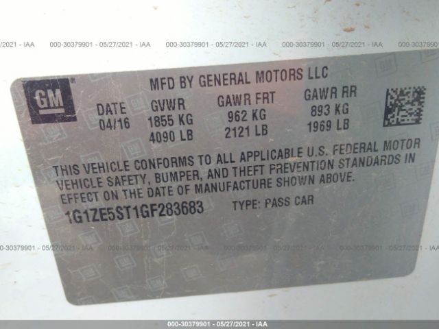 Photo 8 VIN: 1G1ZE5ST1GF283683 - CHEVROLET MALIBU 