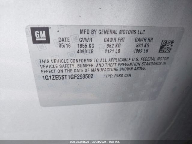 Photo 8 VIN: 1G1ZE5ST1GF293582 - CHEVROLET MALIBU 