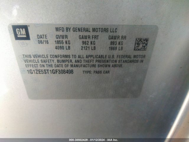 Photo 8 VIN: 1G1ZE5ST1GF308498 - CHEVROLET MALIBU 