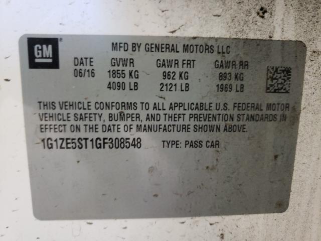 Photo 9 VIN: 1G1ZE5ST1GF308548 - CHEVROLET MALIBU LT 