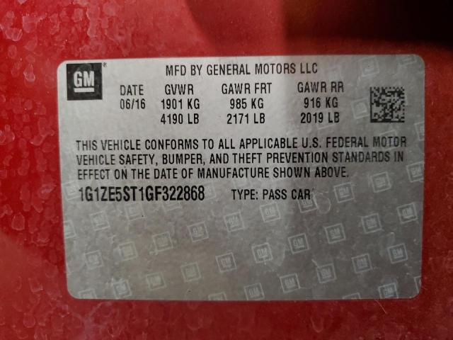 Photo 11 VIN: 1G1ZE5ST1GF322868 - CHEVROLET MALIBU LT 