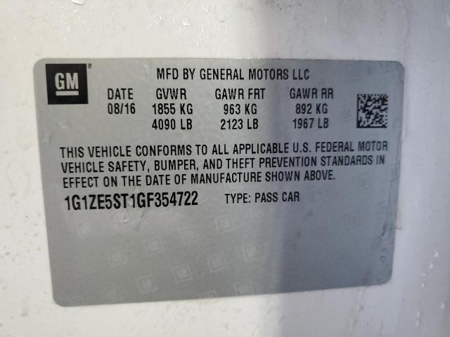 Photo 11 VIN: 1G1ZE5ST1GF354722 - CHEVROLET MALIBU LT 