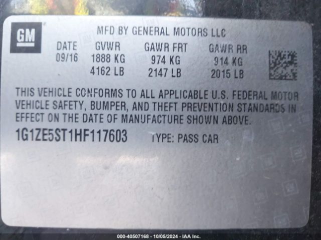 Photo 8 VIN: 1G1ZE5ST1HF117603 - CHEVROLET MALIBU 