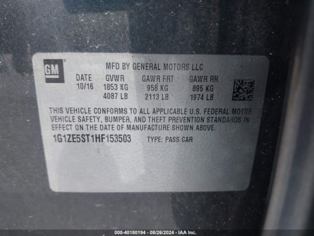 Photo 8 VIN: 1G1ZE5ST1HF153503 - CHEVROLET MALIBU 