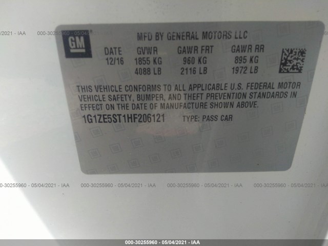 Photo 8 VIN: 1G1ZE5ST1HF206121 - CHEVROLET MALIBU 