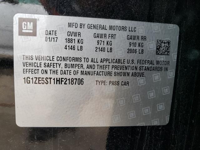 Photo 9 VIN: 1G1ZE5ST1HF218706 - CHEVROLET MALIBU LT 