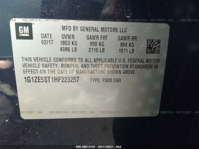 Photo 8 VIN: 1G1ZE5ST1HF223257 - CHEVROLET MALIBU 