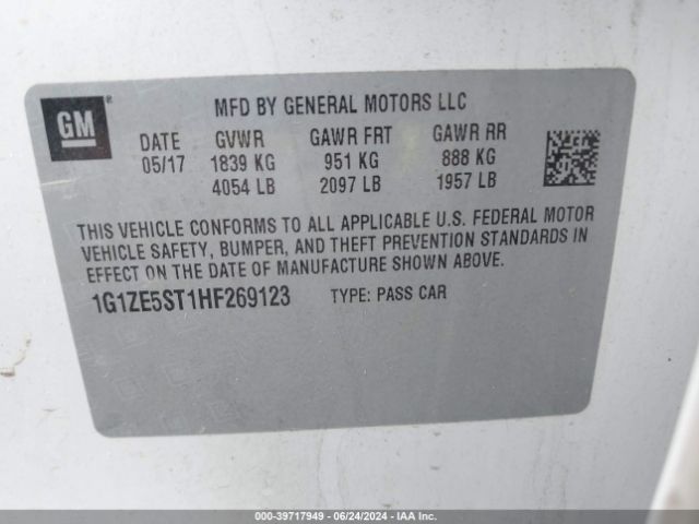 Photo 8 VIN: 1G1ZE5ST1HF269123 - CHEVROLET MALIBU 