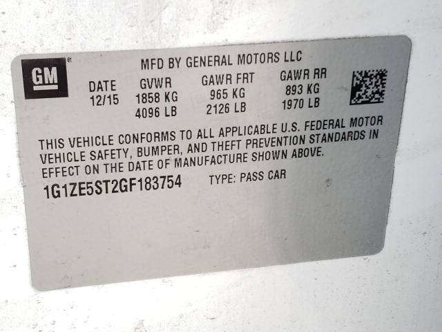 Photo 9 VIN: 1G1ZE5ST2GF183754 - CHEVROLET MALIBU LT 