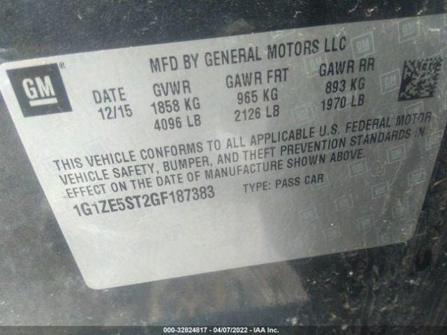 Photo 8 VIN: 1G1ZE5ST2GF187383 - CHEVROLET MALIBU 