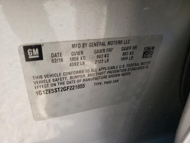 Photo 9 VIN: 1G1ZE5ST2GF221855 - CHEVROLET MALIBU LT 