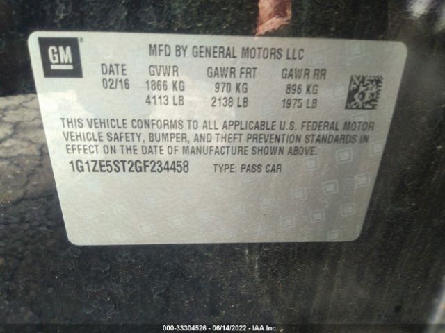 Photo 8 VIN: 1G1ZE5ST2GF234458 - CHEVROLET MALIBU 