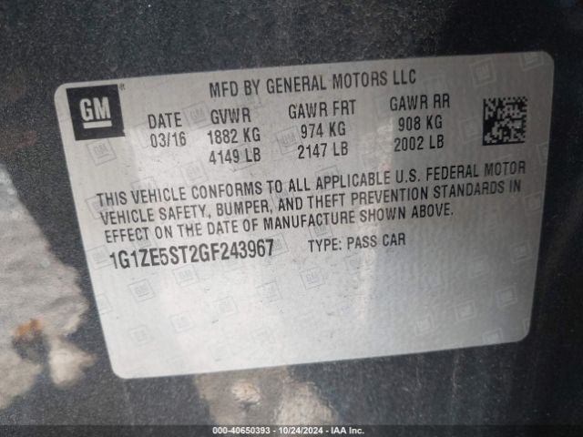 Photo 8 VIN: 1G1ZE5ST2GF243967 - CHEVROLET MALIBU 